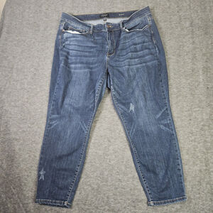 Judy Blue Jeans Women’s 22W Blue High Rise Relaxed Fit Cropped JB82251DK-PL